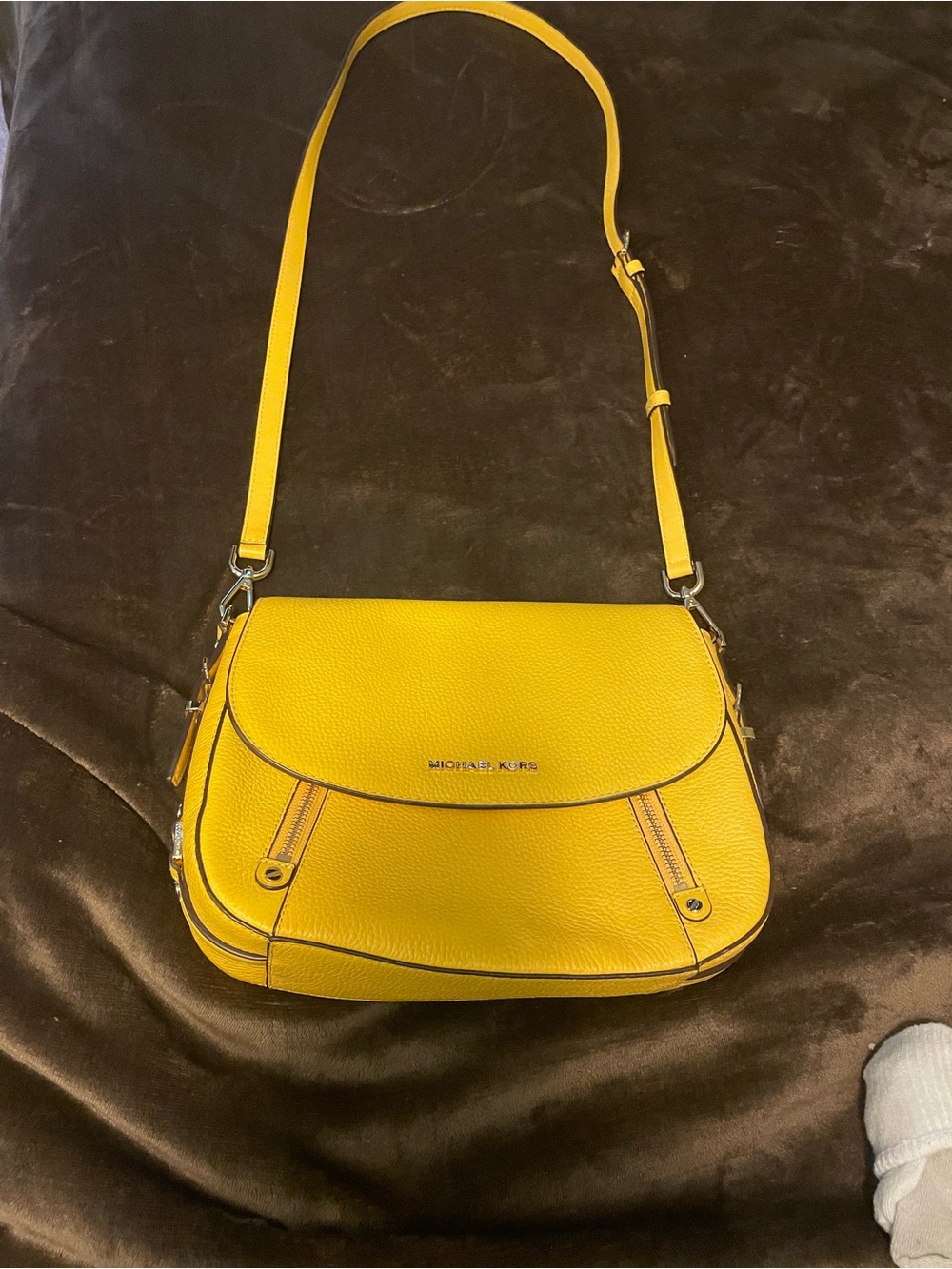 Michael Kors Yellow Pebbled Leather Crossbody Bag. New without tags!!
